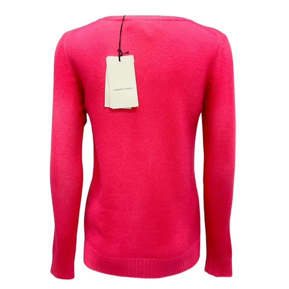 LAMBERTO LOSANI FUCHSIA CASHMERE KNIT PULLOVER SWEATER - Picture 3 of 7